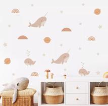 adesivo de parede infantil baleia