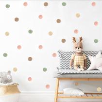 Adesivo de Parede Infantil Bolinha Pastel Aquarela