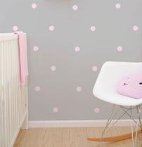 Adesivo de Parede Infantil Bolinha Rosa - 100 Mini Bolinhas de 4 cm