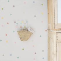 Adesivo de Parede Infantil Bolinhas em Tons Pastéis - 200 Mini Bolinhas 4cm