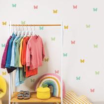 Adesivo de Parede Infantil Borboletas Tons Arco-Íris Adesivo de Parede Infantil Borboletas Tons Arco-Íris