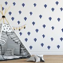 Adesivo de Parede Infantil Cactos Azul Royal 60un