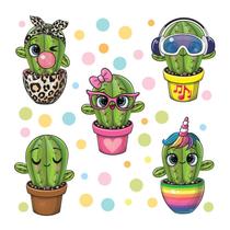 Adesivo de Parede Infantil Cactos Quarto Menina Bebe - 247ir
