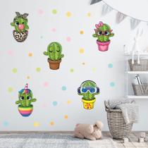 Adesivo de Parede Infantil Cactos Quarto Menina Bebe 689adn