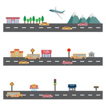 Adesivo de Parede Infantil Cidade Ruas Quarto Menino - 121ir