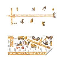 Adesivo De Parede Infantil Com Gráfico De Altura De Construção De Grua Em Vinil Removível E Adesivo De Parede Infantil Com Gráfico De Altura De Construção De Grua Em Vinil Removível E