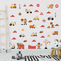 Adesivo de Parede Infantil Construção Quarto Menina Menino Decoração Bebê 437adn Adesivo de Parede Infantil Construção Quarto Menina Menino Decoração Bebê 437adn