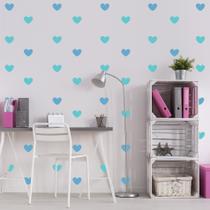 Adesivo de Parede Infantil Coração Tons de Azul Adesivo de Parede Infantil Coração Tons de Azul