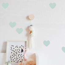 Adesivo de Parede Infantil Coração Verde Menta - 100 Adesivos