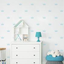 Adesivo de Parede Infantil Coroa Azul Bebê cobre 2m²