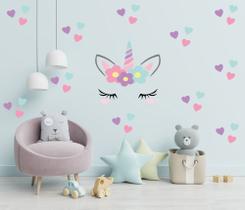 Adesivo de parede infantil decorativo unicornio