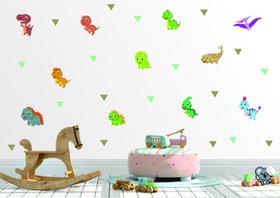 Adesivo de Parede Infantil Dinossauro miniaturas Kit