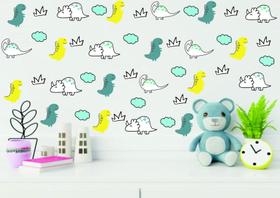 Adesivo de Parede Infantil Dinossauro Miniaturas Quarto