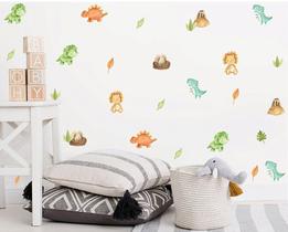 Adesivo de Parede Infantil Dinossauros Coloridos e Divertidos Adesivo de Parede Infantil Dinossauros Coloridos e Divertidos