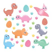 Adesivo de Parede Infantil Dinossauros Quarto Menino Menina - 124ir Adesivo de Parede Infantil Dinossauros Quarto Menino Menina - 124ir