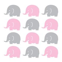 Adesivo de Parede Infantil Elefante Quarto Menina Bebe - 211ir