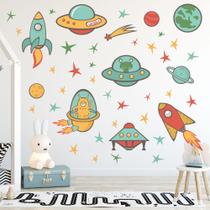 Adesivo de Parede Infantil Espaço Alien Estrelas Quarto Criança 787adn Adesivo de Parede Infantil Espaço Alien Estrelas Quarto Criança 787adn