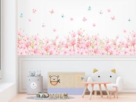 Adesivo de Parede Infantil Florais Boho Rosa Adesivo de Parede Infantil Florais Boho Rosa