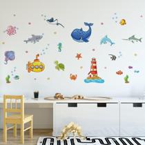 Adesivo de Parede Infantil Fundo do Mar 112 adesivos