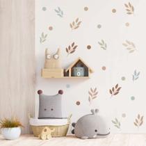 Adesivo de Parede Infantil Galhos Bolinhas Pastel