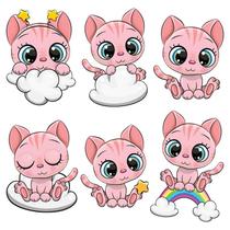 Adesivo De Parede Infantil - Gatos - Gatinhos - Bebê - Nuvens - Quarto - Menina - 027ir Adesivo De Parede Infantil - Gatos - Gatinhos - Bebê - Nuvens - Quarto - Menina - 027ir