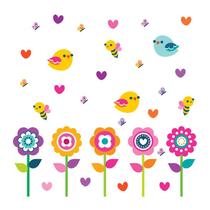 Adesivo de Parede Infantil Jardim Flores Quarto Criança - 070ir