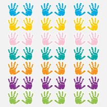 Adesivo De Parede Infantil Mãos Coloridas 8x9cm 42u
