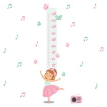 Adesivo de Parede Infantil Menina Bailarina Régua 155cm - Quartinhos