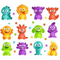 Adesivo de Parede Infantil Monstrinhos Felizes 216x160cm Adesivo de Parede Infantil Monstrinhos Felizes 216x160cm