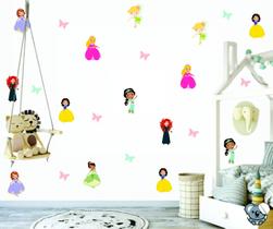 Adesivo De Parede Infantil Princesas Disney baby e Borboleta