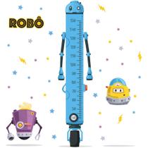 Adesivo De Parede Infantil Régua De Crescimento Robôs - Quartinhos