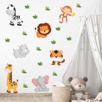 Adesivo de Parede Infantil Safari Animais Quarto Menina Menino Decoração Bebê 319adn Adesivo de Parede Infantil Safari Animais Quarto Menina Menino Decoração Bebê 319adn