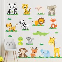 Adesivo de Parede Infantil Safari Animais Quarto Menino Menina 905adn Adesivo de Parede Infantil Safari Animais Quarto Menino Menina 905adn