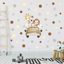 Adesivo de Parede Infantil Safari Animais Verde Quarto Menina Menino Decoração Bebê 381adn Adesivo de Parede Infantil Safari Animais Verde Quarto Menina Menino Decoração Bebê 381adn