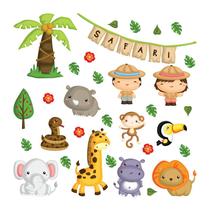 Adesivo de Parede Infantil Safari Quarto Criança Bebe - 145ir