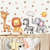 Adesivo de Parede Infantil Safari Zoo Bolinhas Terroso Adesivo de Parede Infantil Safari Zoo Bolinhas Terroso