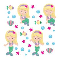 Adesivo de Parede Infantil Sereia Quarto Menina Bebe - 217ir