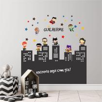 Adesivo de Parede Infantil Super Heróis Lousa