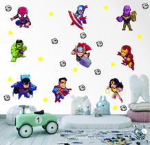 Adesivo De Parede Infantil Super Heróis Vingadores e Liga Adesivo De Parede Infantil Super Heróis Vingadores e Liga