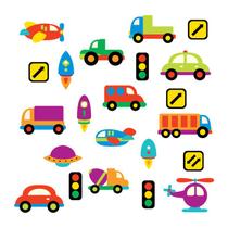 Adesivo de Parede Infantil Transporte Carrinho Quarto Menino - 253ir