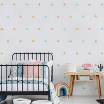 Adesivo de Parede Infantil Triângulos Tons Arco-Íris 64 Unidades Adesivo de Parede Infantil Triângulos Tons Arco-Íris 64 Unidades