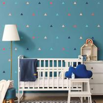 Adesivo de Parede Infantil Triângulos Tons Coral e Azul 64 Unidades Adesivo de Parede Infantil Triângulos Tons Coral e Azul 64 Unidades