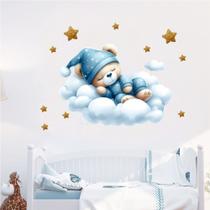 Adesivo de Parede Infantil Ursinho Dormindo Nuvem Adesivo de Parede Infantil Ursinho Dormindo Nuvem