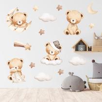Adesivo de Parede Infantil Ursinhos Aquarela Quarto Menina Menino Decoração Bebê 344adn Adesivo de Parede Infantil Ursinhos Aquarela Quarto Menina Menino Decoração Bebê 344adn