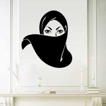 Adesivo de parede Islamic Arabic Beauty Girl Black PVC 42x48cm