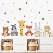 Adesivo de Parede Jardim Safari Bolinhas Marrom