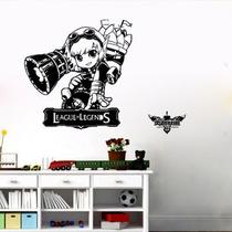 Adesivo de parede Jinx League of Legends para quarto ou sala de jogos Adesivo de parede Jinx League of Legends para quarto ou sala de jogos