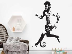 adesivo de parede jogador futebol neymar camisa campeão