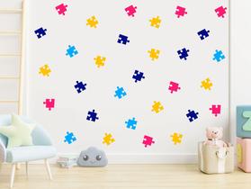 Adesivo de Parede Jogos de Quebra Cabeça Colorido