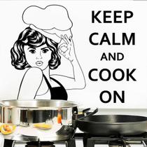 Adesivo De Parede Keep Calm And Cook On-G 87X68Cm